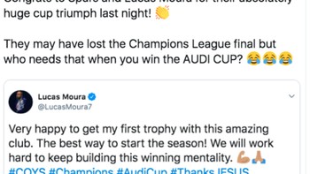 Selamat buat Spurs dan Lucas Moura untuk kemanangan piala mereka yang luar biasa. Mungkin mereka kalah di final Liga Champion tapi siapa yang butuh itu jika kalian bisa menang Audi Cup? sindir netizen ini. Foto: Twitter