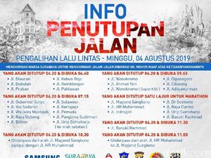 Ini Jalan yang Ditutup Selama Ajang Surabaya Marathon 2019