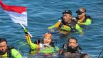 Foto Aksi Kapolri Ikut Aksi Rekor Selam Guinness World di Manado