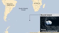 Pulau Bouvet berjarak 1.000 km dari Kutub Selatan, serta lebih dari 3.000 km dari daratan Argentina dan Afrika Selatan. Tidak ada manusia di sana (BBC)