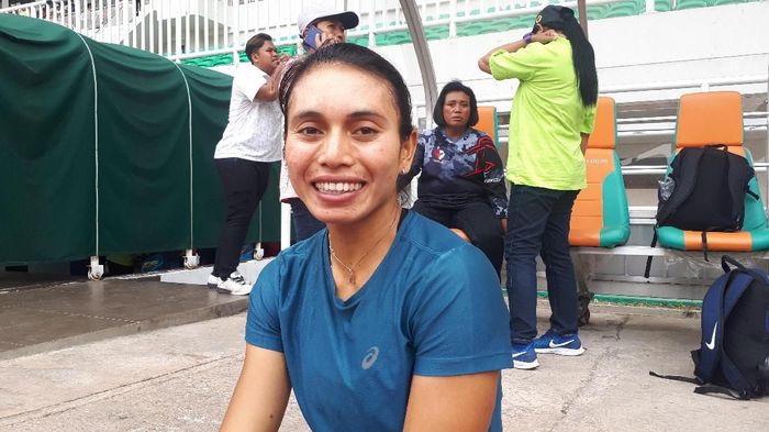Maria Natalia Londa merebut emas di Kejurnas Atletik 2019 (Mercy Raya/detikSport) Maria Natalia Londa merebut emas di Kejurnas Atletik 2019 (Mercy Raya/detikSport)
