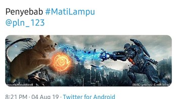 Atau mungkin karena ulah kocheng oren penyebab mati lampu hari ini? (Foto: Twitter)