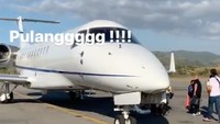 Saat ini mereka sudah kembali dengan menggunakan pesawat jet pribadi. Dok. Instagram/maiaestiantyreal