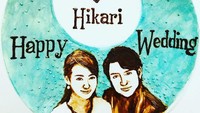 Selain itu ia juga sering mendapat pesanan dari pasangan yang akan menikah, dengan menggambarkan potrait kedua mempelai dengan tulisan Happy Wedding. Foto: Instagram @Norico0807