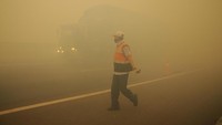 Akibat kebakaran ini terjadi kabut asap cukup tebal di Desa Pulau Semembu, Indralaya Utara, Ogan Ilir. ANTARA FOTO/Ahmad Rizki Prabu.