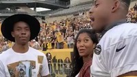 Meski sakit, Chadwick Boseman tetap memiliki semangat. Foto: Dok. Twitter @steelers