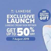 Salah satu produk Laneige yang sedang difavoritkan para pecinta kecantikan adalah cream skin refiner. Anda pun bisa mendapati produk tersebut dengan harga miring di situs belanja Lazada. Selain diskon hingga 50%, adapun tambahan hadiah lain untuk pembelian tertentu. Promo ini ditawarkan hanya untuk hari ini. Foto: Twitter