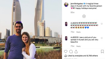 “3 hari yang magis di Kuwait dengan manusia favoritku,” tulis Jennifer ketika mengunjungi Kuwait di mana Nassar pernah tinggal di sana. Foto: Instagram