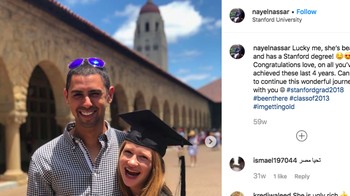 Nassar kuliah manajemen dan ekonomi di kampus bergengsi Stanford, yang juga almamater Jennifer. Nassar lulus dari sana pada tahun 2013. Mungkin di sanalah mereka bertemu. Foto: Instagram