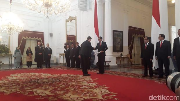 Prosesi digelar di Istana Merdeka