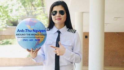 Potret Pilot Wanita yang Terbang Solo Keliling Dunia Demi Misi Pendidikan