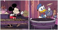 Gemasnya! Donald Duck dan Mickey Mouse Jualan Roti Canai hingga Sate
