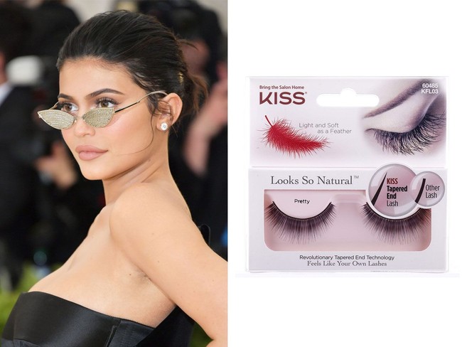 Produk makeup favorit dari Kylie Jenner adalah Kiss Lashes. Bulu mata palsu ini dijual dengan harga US$ 12 atau sekitar Rp 168 ribu. Foto: dok. Getty Images, Ist