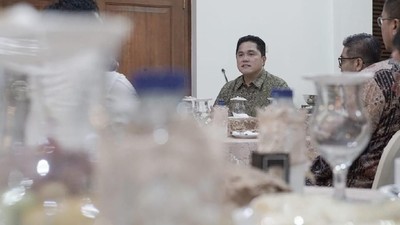 Hadiri Musda PRSSNI, Erick Thohir Semringah