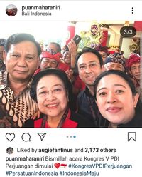 Ekspresi Mega-Prabowo dan Puan-Prananda Saat Selfie Bareng