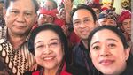 Potret Prabowo Ikut Pertemuan Koalisi Jokowi di Sela Kongres PDIP