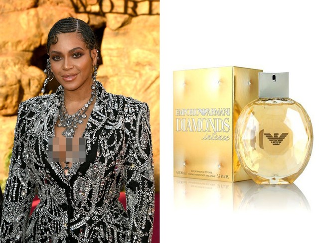 Berdasarkan wawancara dengan In Style Magazine terungkap bahwa Beyonce sangat menyukai produk-produk keluaran Giorgio Armani. Parfum Emporio Armani Diamonds Intense adalah pengisi soundtrack Lion King tersebut. Merek parfum terkenal ini dijual dengan harga sekitar US$ 50 atau kurang lebih Rp 700 ribu. Foto: Getty Images