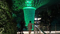 Tak sedikit wisatawan yang ingin melihat Jewel Changi di malam hari. Banyak juga yang mengabadikan momen dengan kamera ponselnya (Randy/detikcom)