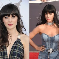 Zooey Deschanel dan Katy Perry ternyata benar-benar mirip layaknya kakak beradik. Mulai dari bentuk muka hingga senyuman mereka pun sama. Foto: Getty Images
