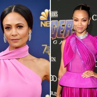 Dua aktris, Thandie Newton dan Zoe Saldana ternyata memang sangat mirip jika fotonya disandingkan bersama.  Foto: Getty Images