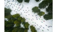 Inilah kontes Drone Awards 2019. A Shoal of Colourful Fish, foto aktivitas lomba ski di Polandia ini mendapat gelar Drone Awards Photographer of the Year (CNN)