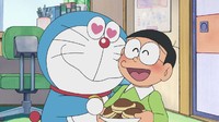 Penggemar serial Doraemon pasti sudah tidak asing lagi dengan kue dorayaki khas Jepang. Dorayaki jadi makanan yang paling disukai doraemon, dan kini banyak penjual dorayaki dengan tema Doraemon. Foto: Istimewa