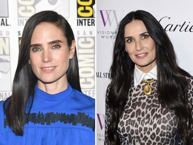 Artis yang telah memulai kariernya menjadi model sejak kecil, Jennifer Connely memiliki kemiripan dengan Demi Moore. Keduanya dianggap memiliki bentuk muka serta garis senyum yang hampir sama. Foto: Getty Images