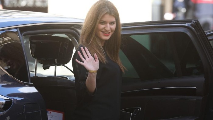 French Junior Minister attached to the Prime Minister in charge of Gender Equality Marlene Schiappa takes part in the political TV show 