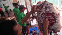 Nantinya, daging hewan kurban ini akan dibagikan kepada masyarakat yang kurang mampu.