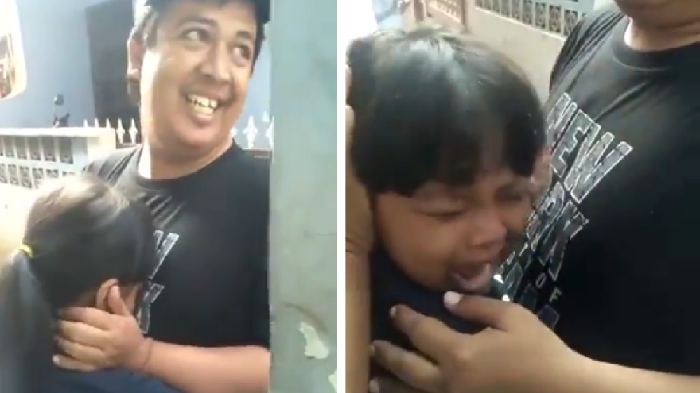 Video viral menunjukkan anak perempuan khawatir ayahnya tertukar dengan sapi (Foto: 20detik) Video viral menunjukkan anak perempuan khawatir ayahnya tertukar dengan sapi (Foto: 20detik)