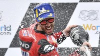 Kemenangan Dovizioso sekaligus menegaskan dominasi Ducati di Red Bull Ring. Pabrikan Italia itu menyapu seluruh kemenangan di sana sejak 2016. Foto: AP Photo/Kerstin Joensson