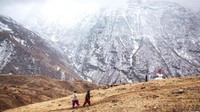 Lembah Pangi adalah area tersembunyi yang berada di rute Saach Pass. Meski demikian, lembah ini memiliki pemukiman yang didiami oleh orang-orang Chamba. (Himanshu Khagta/BBC)