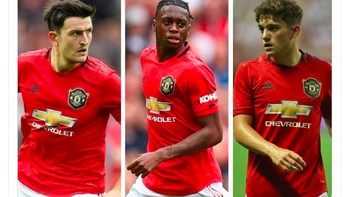 Tiga bintang baru MU yakni Harry Maguire, Aaron Wan Bissaka dan Dan James semuanya tampil memukau dalam debut bersama MU. Foto: istimewa