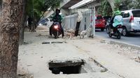 Lokasi perbaikan trotoar di jalan Prof Dr Satrio
