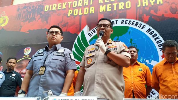 Polda Metro Jaya menggelar rilis penangkapan Umar Kei terkait kasus sabu, Kamis (15/8/2019)