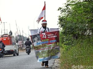 Aksi Jalan Kaki Wonosobo-Jakarta Sambut HUT RI