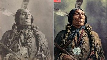 Foto Kepala Indian Chetenne yang dipotret tahun 1904. Foto: Mario Unger