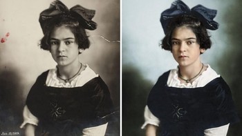Foto Frida Kahlo berusia 11 tahun. Foto ini diambil 15 Juni 1919. Foto: Mario Unger