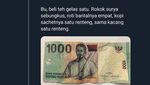 Jajan Pakai Uang Rp 100 Ribu, Cuitan Kocak Ini Bikin Ibu Warung Marah