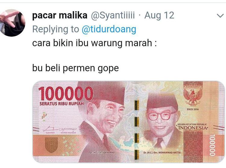 Jajan Pakai Uang Rp 100 Ribu, Cuitan Kocak Ini Bikin Ibu Warung Marah