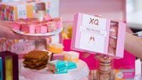 Bagi yang mau bawa pulang ke rumah, kafe ini juga menjual paket marshmallow dengan kemasan yang cantik lho. Intip saja desain kotak rose gold marshmallow yang satu ini. Foto: XO Marshmallow