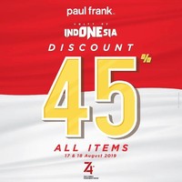 Jangan lewatkan diskon menarik dari brand busana Paul Frank yang diskon 45% untuk semua item selama dua hari ke depan. Foto: Twitter
