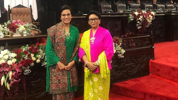 Deretan Gaya Menteri Perempuan Jokowi di Sidang MPR, Susi Paling Beda