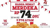 17 Agustus Bisa Puas Makan Ayam Goreng dengan Diskon Kemerdekaan