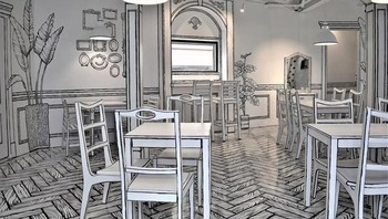 Ini bukan sketsa, tapi kafe nyata. Foto: Bored Panda