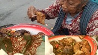 Tahu bacem jadi menu andalan yang dijual Mbah Sutini. Meski tubuh tuanya tak lagi gagah, wanita 82 tahun ini tetap semangat. Setiap pagi Mbah Sutini menawarkan tahu bacem di kawasan Candi Prambanan.  Foto: istimewa