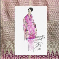 Baju adat yang dikenakan oleh Loemongga merupakan rancangan desainer Didiet Maulana. Dalam Instagramnya, Didiet menjelaskan bahwa baju yang dibuatnya ini merupakan baju kurung. Baju kurung adalah baju bukaan belakang (bisa dengan zipper atau kancing) yang dapat digunakan sebagai busana sehari-hari. Foto: dok. Instagram @didietmaulana