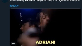 Adrian pun sempat bikin penyelamatan bagus lawan Southampton. (Foto: Twitter)