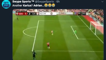 Blunder Adrian membuatnya disamakan seperti Loris Karius. (Foto: Twitter)