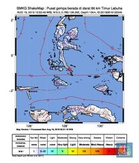 Gempa M 5,0 Guncang Maluku Utara